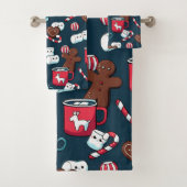 Heet Coco en kerstboompatroon Bad Handdoek (Insitu)