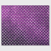 Heet Confetti Silver Grey Glitter Paars Plum Cadeaupapier (Vlak)