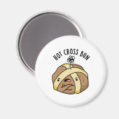 Heet Cross Bun Grappig Eten Pun Magneet (Voorkant / Achterkant)