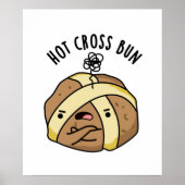 Heet Cross Bun Grappig Eten Pun Poster (Voorkant)