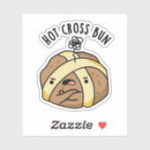 Heet Cross Bun Grappig Eten Pun Sticker (Vel)