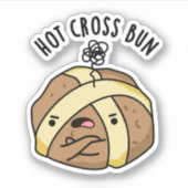 Heet Cross Bun Grappig Eten Pun Sticker (Voorkant)