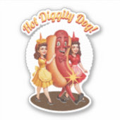 Heet Diggity Dog  Custom-Cut Vinyl Sticker (Voorkant)