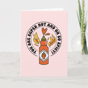 Heet en pittige hete saus Valentijnskaart Kaart