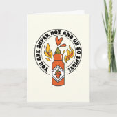 Heet en Spice Hot Sauce Valentijnsdag Kaart (Voorkant)