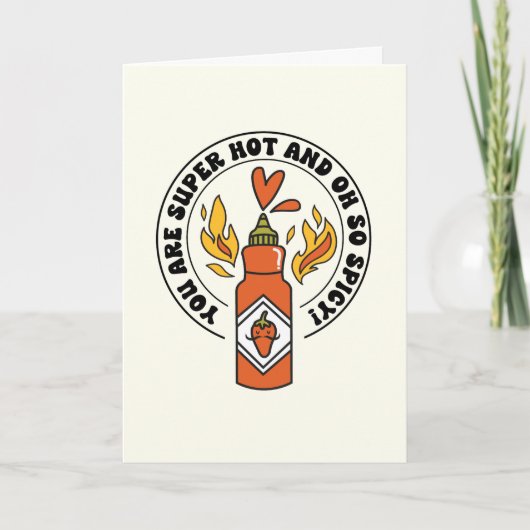 Heet en Spice Hot Sauce Valentijnsdag Kaart (Voorkant)