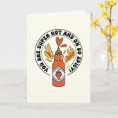Heet en Spice Hot Sauce Valentijnsdag Kaart (Gele Bloem)