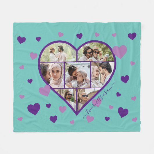 Heet Foto Collage Fleece Blanket Deken (Voorkant (Horizontaal))