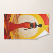 Heet geel sinaasappel rood afrikaanse vrouw kunst  handdoek (Handdoek)