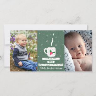 Heet Gezellig Kerstmis Cocoa Custom 2 Foto's Vakan Feestdagenkaart
