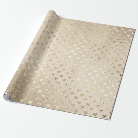 Heet Gold Foxier Parly Titanium Ivory Glitter Cadeaupapier (Uitgerold)