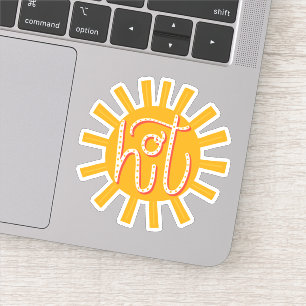 Heet. Grappige schattige gele zon / Zomerzon Sticker