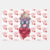 Heet Grey Pitbull Hondenliefhebber Valentijns Gift Inpakpapier Vel (Voorkant)