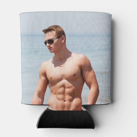 Heet Guy Bloed Borst Musculair Abs Beach Zelden Blikjeskoeler (Achterkant)
