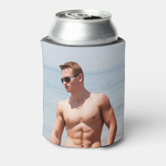 Heet Guy Bloed Borst Musculair Abs Beach Zelden Blikjeskoeler (Blikje Achterkant)