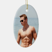 Heet Guy Bloed Borst Musculair Abs Beach Zelden Keramisch Ornament (Rechts)