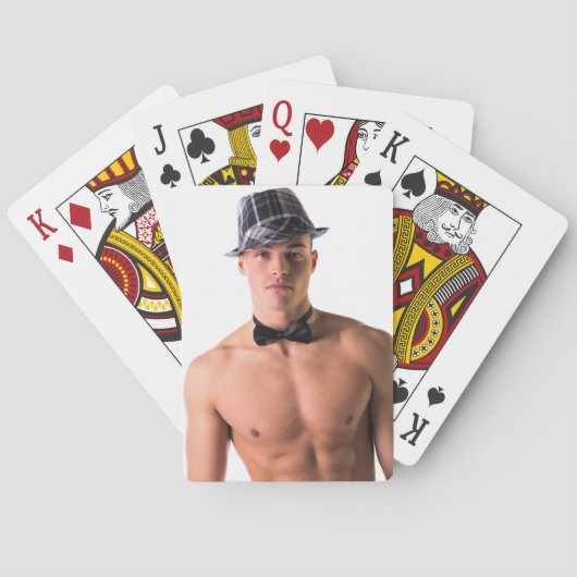 Heet Guy Sexy Shirtless Bow Stropdas Man Hunk Pla Pokerkaarten (Achterkant)