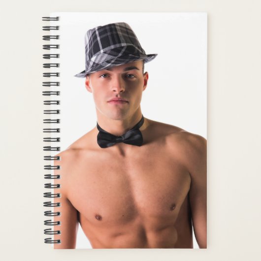 Heet Guy Sexy Shirtless Bow Stropdas Man Hunk Planner (Voorkant)