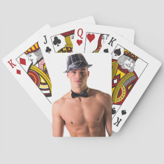 Heet Guy Sexy Shirtless Bow Stropdas Man Hunk Pokerkaarten