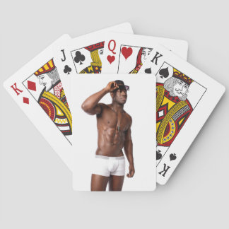 Heet Guy Sexy Shirtless Musculair Man Tight Onderk Pokerkaarten