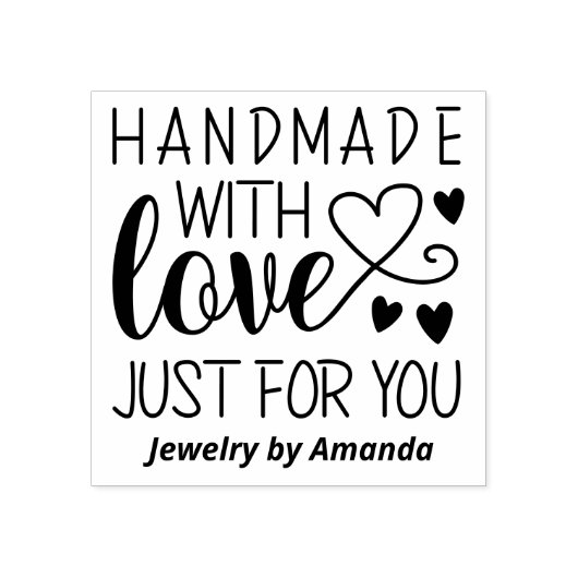 Heet handgemaakt met liefde alleen voor jou 	rubberstempel (Afrduk)