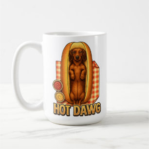 Heet Hond Grappige Dachshund Hotdog Parodie Schatt Koffiemok