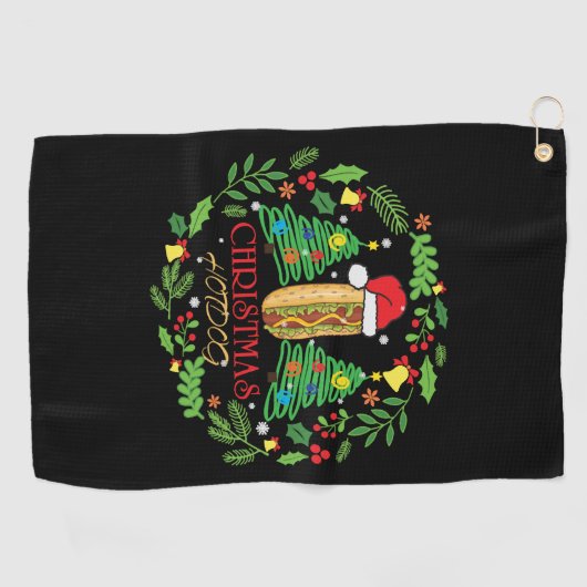 Heet Hondenliefhebber Xmas Lelijk HotDog Kerst t s Golfhanddoek (Horizontaal)
