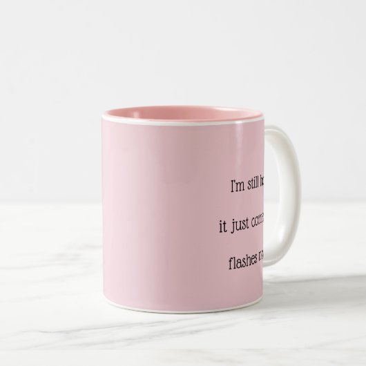 Heet in knippert nu tweekleurige koffiemok (Voorkant rechts)