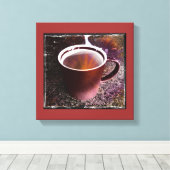 Heet Java Tijd Uitgerekt Canvas Print (Insitu (Houten vloer))