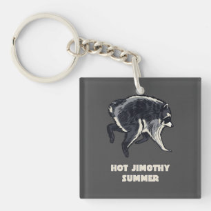 Heet Jimothy Zomer Grappige Wasbeer Meme Dier Sleutelhanger