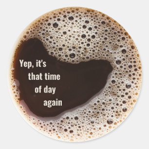 Heet koffie ronde sticker