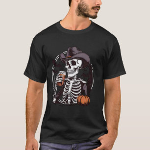 Heet koffie Skelet Vrouwen Halloween Grappige Sche T-shirt