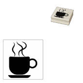 Heet kopje koffie logo 	rubberstempel (Gestempeld)