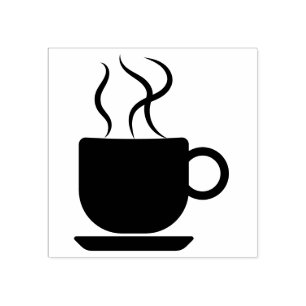 Heet kopje koffie logo 	rubberstempel