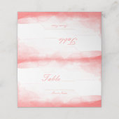 Heet Koraal Helder Waterverf Tafelnummer Zitplaats (Buitenkant ongevouwen)