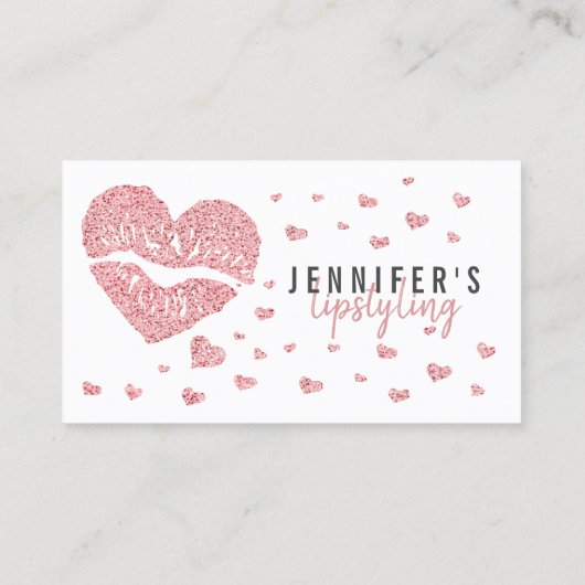 Heet Lips Roos Gold Glitter Glansy Lipstick Visitekaartje (Achterkant)