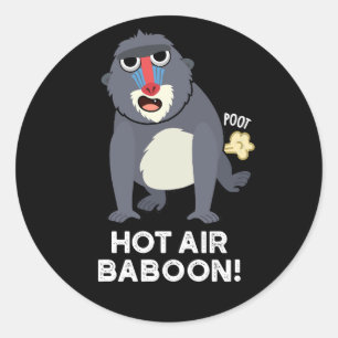 Heet Lucht Baviaan Grappige Furzende Aap Stomme Pu Ronde Sticker