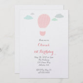 Heet luchtballon - Aankondiging van een feest (Voorkant / Achterkant)