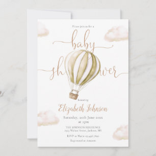 Heet luchtballon All In One Neutrale Baby Shower Kaart