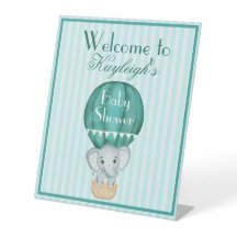 Heet Luchtballon Baby Jongen Olifant Baby Shower
