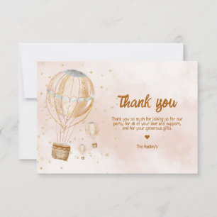 Heet Luchtballon Baby Shower Bedankkaart