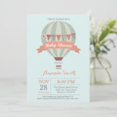 Heet luchtballon Baby shower Kaart (Staand voorkant)