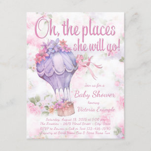 Heet Luchtballon Baby Shower Uitnodigingen