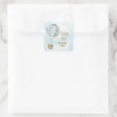 Heet luchtballon bedankt vierkante sticker (Tas)