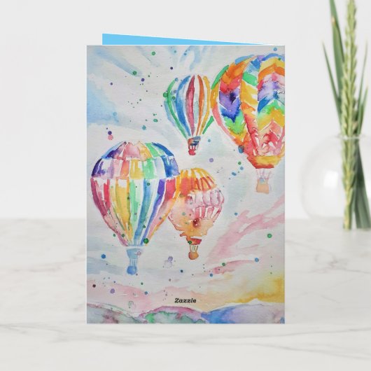 Heet luchtballon - Birthday Childs boys - uitnodig (Achterkant)