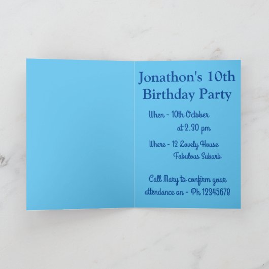 Heet luchtballon - Birthday Childs boys - uitnodig (Binnen)