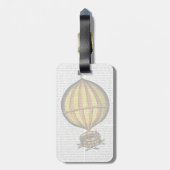 Heet Luchtballon Geel en Rood Bagagelabel (Achterkant verticaal)