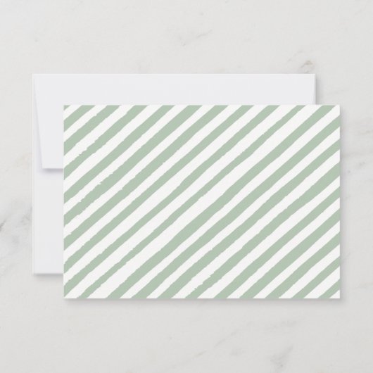 Heet-luchtballon, groene baby shower omhullingskaa RSVP kaartje (Achterkant)