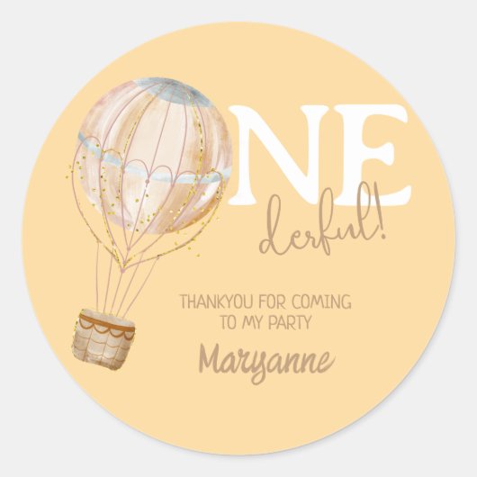 Heet luchtballon Kinderen van afgelopen dag Thanky Ronde Sticker (Voorkant)