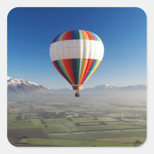 Heet-luchtballon, nabij Methven, Canterbury 3 Vierkante Sticker